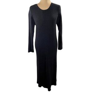 Wayf dede X Emily BFF Hollie Sweater Dress Back Tie Black Size L Large Long Slee